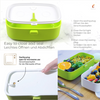 Bento Lunchbox 3 Compartments White Green